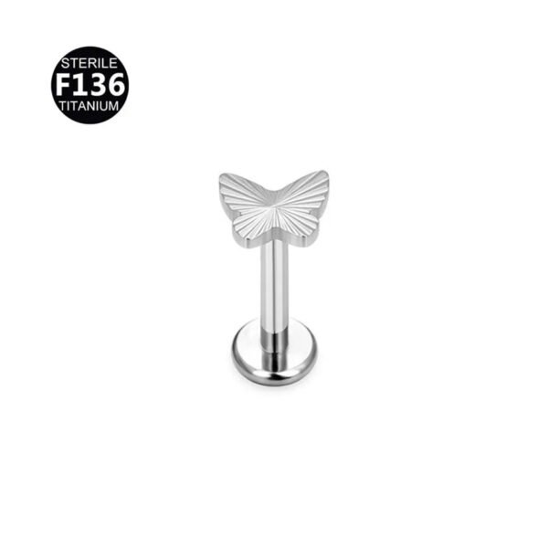 F136 Titanium Alloy, Butterfly, Knot, Heart Leaf, Star, Ear Cartridge, Lip, Stud, Vertical Labret, Geometric, Body Piercing Jewellery.
