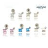 F136 Titanium Round Bottom Square Sugar Super Shiny 5A Zircon G23 Titanium Alloy Body Piercing Ear Bone Nail Jewelry Head