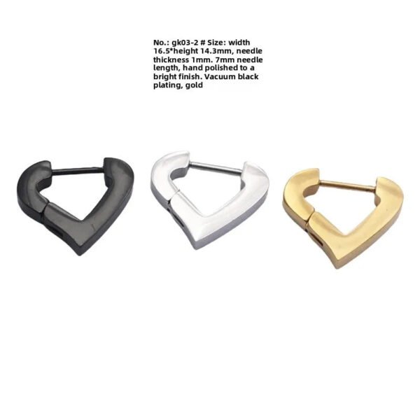 Hand Polished Stainless Steel Titanium Quadrilateral Rhombus Triangle Ear Studs Unisex Geometric Wedding Piercing Jewelry