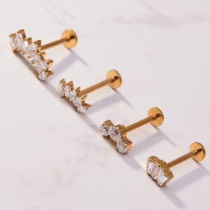 Satan's Child Piercing Mermaid Lip Stud Titanium Alloy Stud Sweet Cool Hot Girl Piercing Titanium Alloy Zircon Lip Ring Titanium Alloy Jewelry