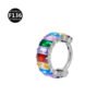 F136 Titanium Alloy, Ear, Hoop, Stud, Rainbow, Ice, Sugar, Ring, Geometric, Zirconia