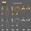 1Pcs F136 Titanium Alloy Flower Chain Pendant Lip Stud Lip Ring Ear Bone Stud Cochlear Stud Nose Stud Internal Teeth Piercing Lip Jewelry