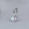 G23 Titanium Lip Studs 5A Grade Zircon C-Shaped Cochlea Screw F136 Internal Thread Horse Hoof Ring Nose Ring C Ring U-Shaped Lip Ring