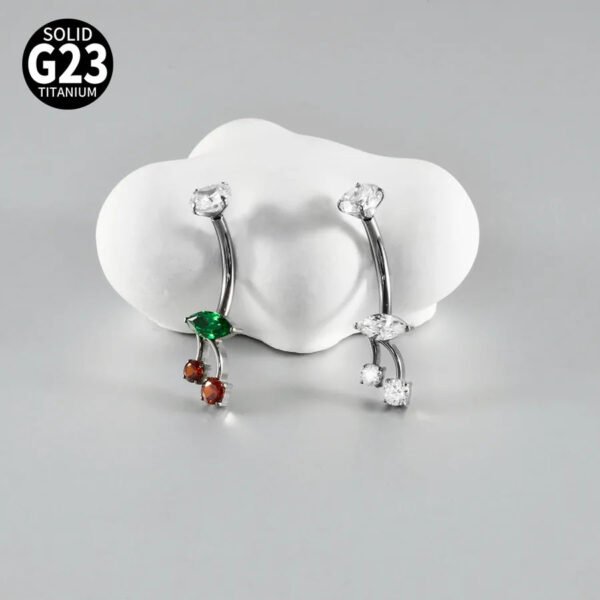 Titanium Metal Scorpion Bat Belly Button Piercing Belly Button Ring Zircon Cherry Multiple Horse Eye Flower Inner Tooth Belly Button Stud Body Piercing Jewelry Accessories