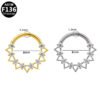 G23 Titanium, F136 Titanium Alloy, Inlay, Zircon, 14K Gold Plated, White Gold, Ear, Cartilage, Conch, Nose, Septum, Ring, Elegant, Glam, Snowflake.