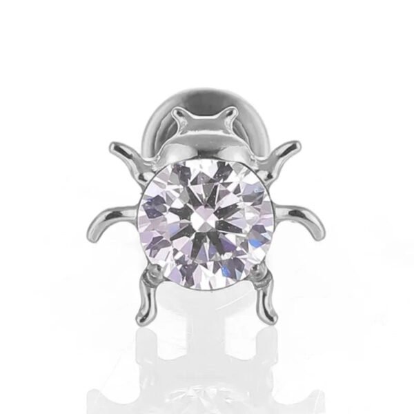 1Pcs G23 Titanium Alloy Heart Bee Star Zircon Lip Stud Ear Bone Stud Ear Stud Trendy Cartilage Piercing Jewelry