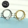 Cool Sweet Style Titanium Studs Nose Ring Punk Street Fashion G23 Titanium Embedded Heart Zirconia Unisex Personality Accessory