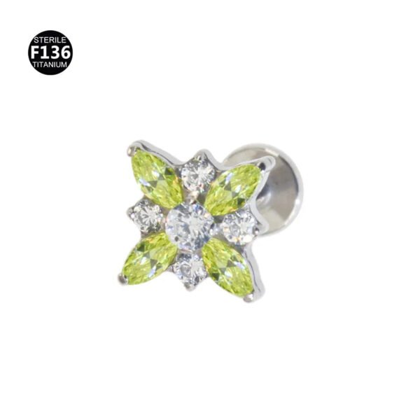 F136 Titanium Anchor Pendant Internal Thread Lip Stud Moon Maple Leaf Smiley Face Pendant Zircon Earring Lip Ring 0.9 Thread