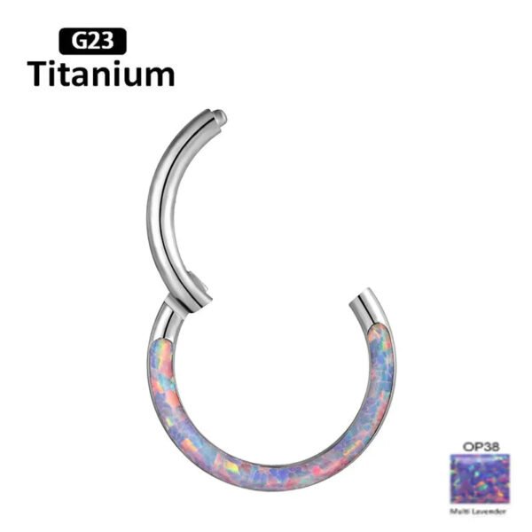 G23 Titanium Nose Ring New Style Australian Opal 6/8/10/12mm Unisex Geometric Pattern Wedding Birthday Party Punk Style Jewelry