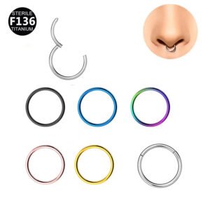 F136 Titanium Alloy Basic Style Hoop Nose Ring Jewelry Piercing Accessory Round Shape Fashionable Unisex Decorative Body Ornament