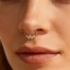 picture_b199914b-6411-45fa-8d78-d65d9e3329f0(2) Satan's Child Piercing Mermaid Titanium Alloy Zircon Nose Stud Gold-Plated Geometric Water Drop Heart-Shaped Sweet Cool Hot Girl Piercing Nose Ring Seamless Ring