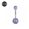 G23 Titanium, Alloy, Navel, Belly Button, Banana, Bar, Glowing Non-Shedding, Body Piercing, Jewellery, Zirconia Embedded, Colourful.
