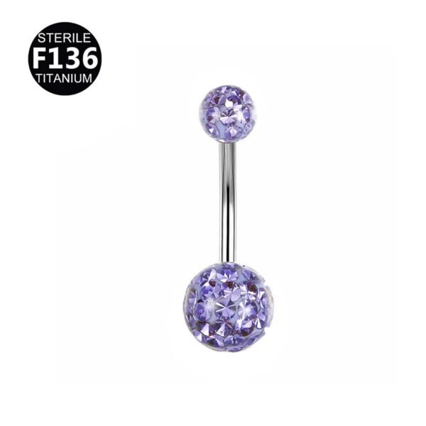 G23 Titanium, Alloy, Navel, Belly Button, Banana, Bar, Glowing Non-Shedding, Body Piercing, Jewellery, Zirconia Embedded, Colourful.