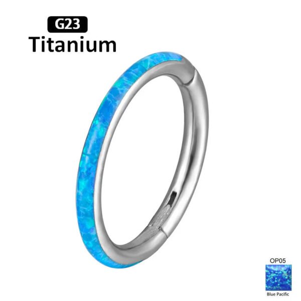 G23 Titanium Nose Ring New Style Australian Opal 6/8/10/12mm Unisex Geometric Pattern Wedding Birthday Party Punk Style Jewelry