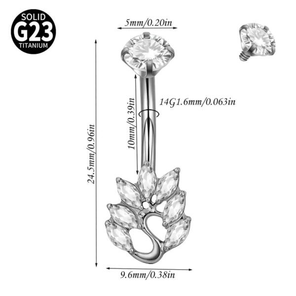 Titanium Metal Scorpion Bat Belly Button Piercing Belly Button Ring Zircon Cherry Multiple Horse Eye Flower Inner Tooth Belly Button Stud Body Piercing Jewelry Accessories