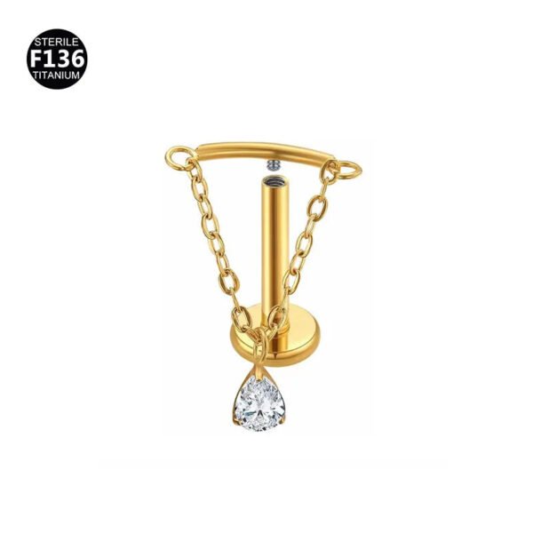 F136 Titanium, Alloy, Hidden Helix, Chain, Pendant, 0.9, Piercing Jewellery, Ear Cartridge, Stud, Lip, Vertical Labret, Flat Back, Drop, Earring, Unisex, Flower, Triangle.