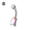 G23 Titanium, Inner, Tooth, Bend, Barbell, Navel, Bar, Colourful, Rhinestone, Belly Button, Waterdrop, Simple, Classic, Elegant.