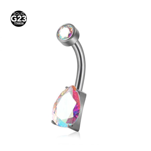 G23 Titanium, Inner, Tooth, Bend, Barbell, Navel, Bar, Colourful, Rhinestone, Belly Button, Waterdrop, Simple, Classic, Elegant.