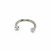 16G Titanium Alloy C-Shape Ear Lip Nose Ring Horse Hoof Shaped Zirconia Bowl Human Piercing Jewelry Unisex Birthday And Festival