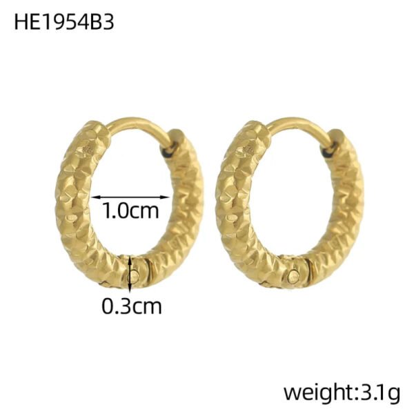 Versatile Fashion Exquisite Simple Daily Light Luxury Niche High-End Plain Hoop Titanium Steel Vacuum Electroplated Earrings
