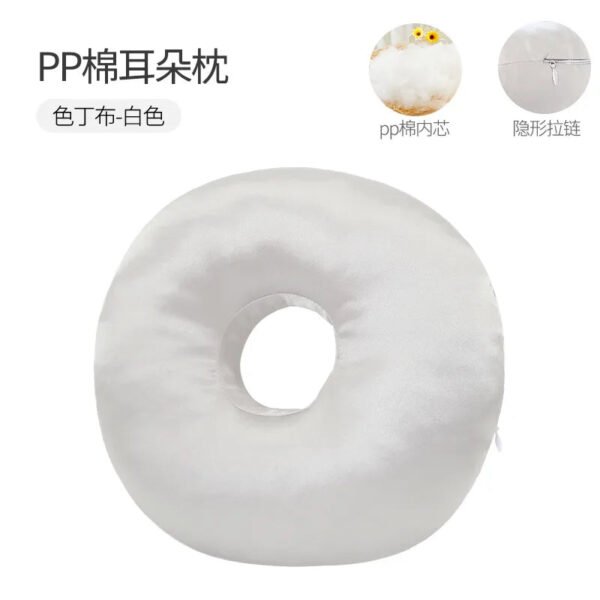 NEW Ear Pillow, Protection, Single Hole, Side Sleeping, No Ear Pressure, Satin, Plaid, Sleep Better, Heal in Confidence.