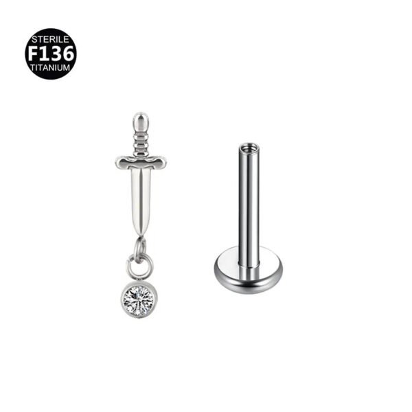 picture_b67b959f-2480-49cf-bb00-513eb90320f7(2) Titanium Alloy 0.9 Tooth Pendant Micro-Set Zircon Flat Bottom Rod Piercing Earrings Heart Star Studs Unisex Fashion Jewelry
