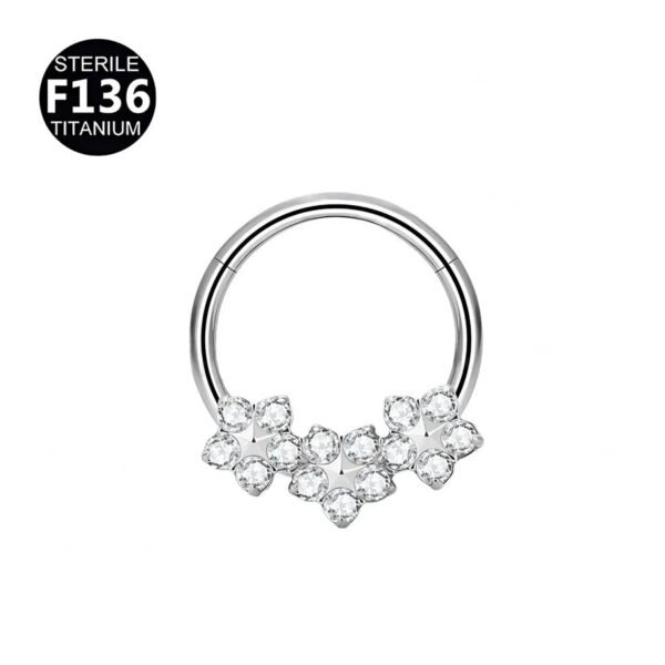 picture_b7196234-1536-46de-85ea-7742538a1fe9(2) Luxury Titanium Alloy Hexagonal Flower Nose Ring Ear Ring Body Piercing Jewelry Geometric Pattern Unisex Fashion Accessories