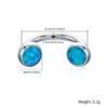 G23 Titanium Lip Studs 16G Internal Thread C-Shape, Nose Ring, Opal, Eyebrow Piercing, Ear Cartridge
