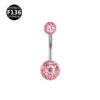 G23 Titanium, Alloy, Navel, Belly Button, Banana, Bar, Glowing Non-Shedding, Body Piercing, Jewellery, Zirconia Embedded, Colourful.
