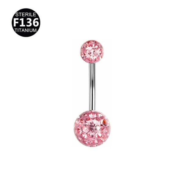 G23 Titanium, Alloy, Navel, Belly Button, Banana, Bar, Glowing Non-Shedding, Body Piercing, Jewellery, Zirconia Embedded, Colourful.
