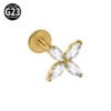 G23 Titanium, Alloy, Flat Back, Piercing Jewellery, Earring, Cherry, Blossom, Butterfly, Elegant Cute Classic, Lip, Stud, Ear Cartridge, Internal Thread