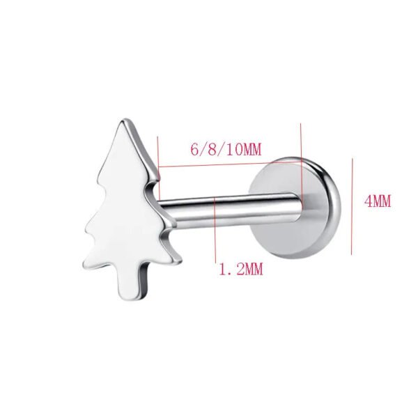 Titanium Alloy F136 G23 Four Leaf Clover Pinecone Inner Tooth Flat Bottom Ear Bone Nail Simple Style Classic Polished Finish