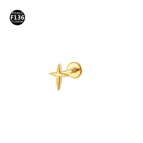 picture_bb9e5ac1-8e21-41ef-aec0-4284f78a90e6(2) Titanium Alloy 0.9 Tooth Pendant Micro-Set Zircon Flat Bottom Rod Piercing Earrings Heart Star Studs Unisex Fashion Jewelry