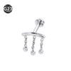 G23 Titanium, Hidden Helix, Chain, Stud, Earring, Simple, Geometric, Unisex Ear Cartridge, Nose, Vertical Labret, Jewellery