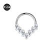 Titanium Alloy F136 Nose Ring Ear Cuff Piercing Jewelry Golden Butterfly Wings Crown Design Sparkling Unisex Geometric Pattern