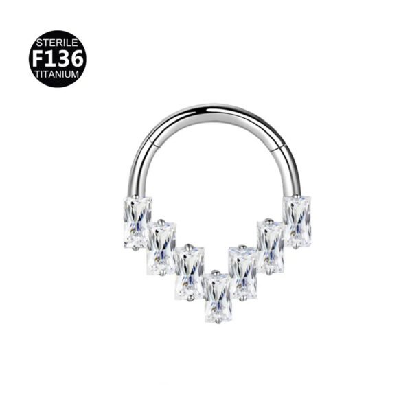 Titanium Alloy F136 Nose Ring Ear Cuff Piercing Jewelry Golden Butterfly Wings Crown Design Sparkling Unisex Geometric Pattern