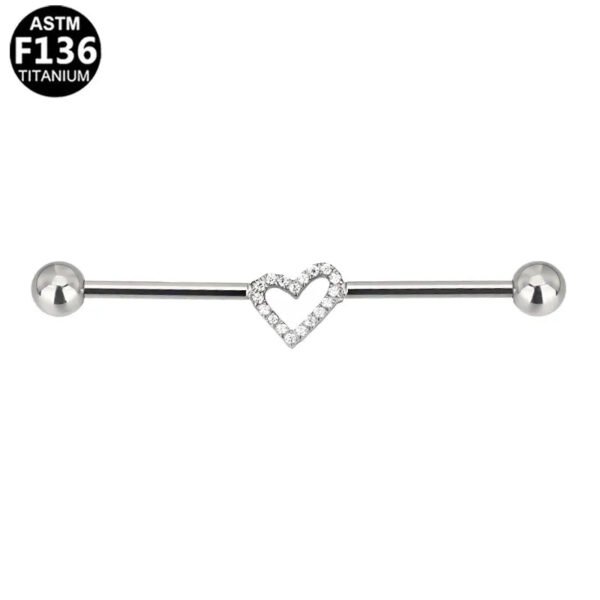 Fashionable Heart/Butterfly F136 Piercing Ear Bridge Trendy Titanium Alloy Male Female Universal Ear Studs