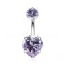 Titanium Heart Shaped Belly Button Ring Set With 5A Zirconia Heart G23 Titanium Alloy Body Piercing Jewelry Unisex