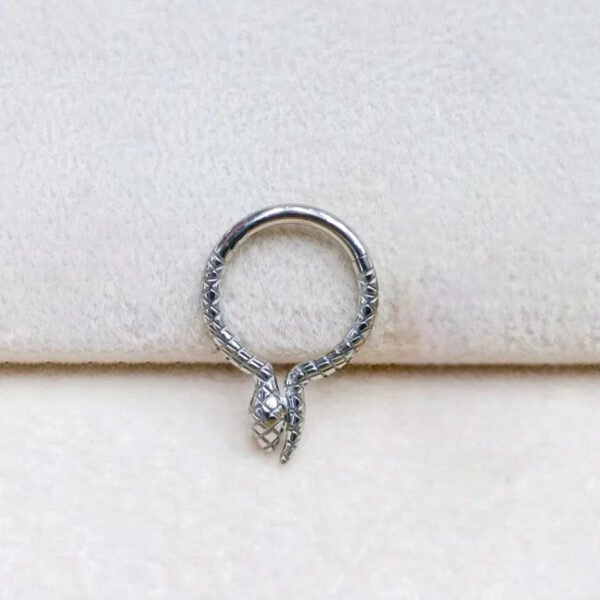 Titanium Alloy Double Layer Seamless Punk Zircon Nose Stud Round Earrings Piercing Jewelry For Men And Women