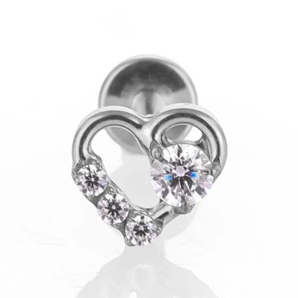 1Pcs G23 Titanium Alloy Heart Bee Star Zircon Lip Stud Ear Bone Stud Ear Stud Trendy Cartilage Piercing Jewelry