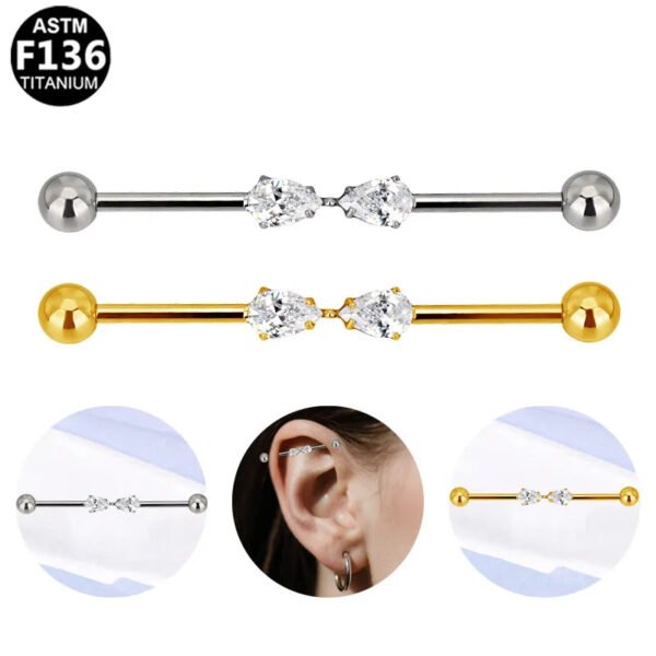 Fashionable Heart/Butterfly F136 Piercing Ear Bridge Trendy Titanium Alloy Male Female Universal Ear Studs