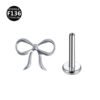 New F136 Titanium Alloy, Stud, Ear, Internal Thread, Butterfly, Knot, Rhinestones, Mini bow, Head only or Post and Head.
