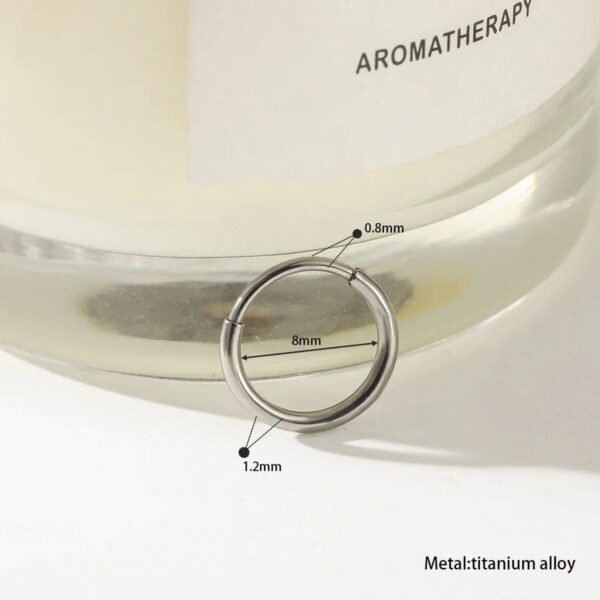 Titanium Alloy, 18k Gold Plated, Geometric Pattern, Nose, Ear, Ring, Hoop, Piercing, Small, Neat, Section, Earring, Dainty