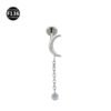 F136 Titanium Anchor Pendant Internal Thread Lip Stud Moon Maple Leaf Smiley Face Pendant Zircon Earring Lip Ring 0.9 Thread