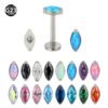 G23 Titanium Horse Ear, Cartridge, Lip, Stud, Geometric, Dainty, Zirconia, Colourful, Simple, Elegant, Vertical Labret, Internal Screw,