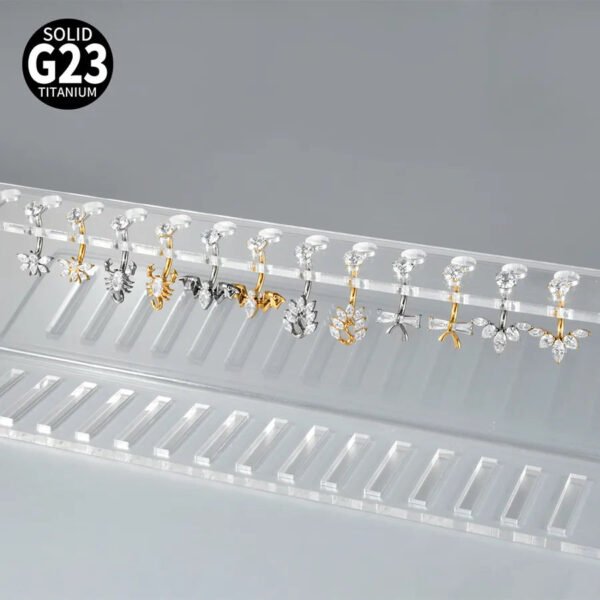 Titanium Metal Scorpion Bat Belly Button Piercing Belly Button Ring Zircon Cherry Multiple Horse Eye Flower Inner Tooth Belly Button Stud Body Piercing Jewelry Accessories