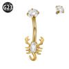 Titanium Metal Scorpion Bat Belly Button Piercing Belly Button Ring Zircon Cherry Multiple Horse Eye Flower Inner Tooth Belly Button Stud Body Piercing Jewelry Accessories