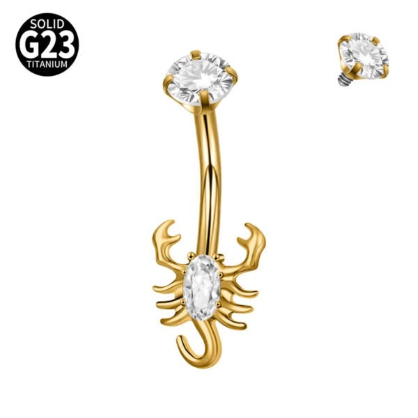 Titanium Metal Scorpion Bat Belly Button Piercing Belly Button Ring Zircon Cherry Multiple Horse Eye Flower Inner Tooth Belly Button Stud Body Piercing Jewelry Accessories