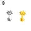 F136 Titanium Alloy Piercing Jewelry Sun, Flame, Ear Cartridge, Lip Studs, Vertical Labret, Threadless, Push in, Unisex, Dainty