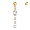 1 Piece Belly Rings Casual Cute Hawaiian Round G23 Titanium Zircon Polishing Plating Zircon PVD Coated 18K Gold Plated Belly Rings